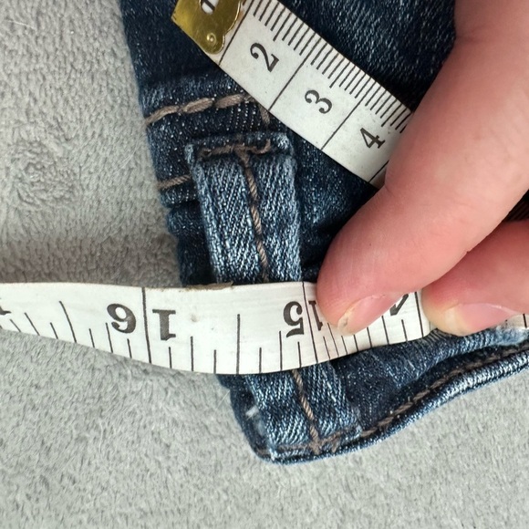 **3 for $15**Silver Mini Denim Skirt with Lace Accents - Picture 2 of 5